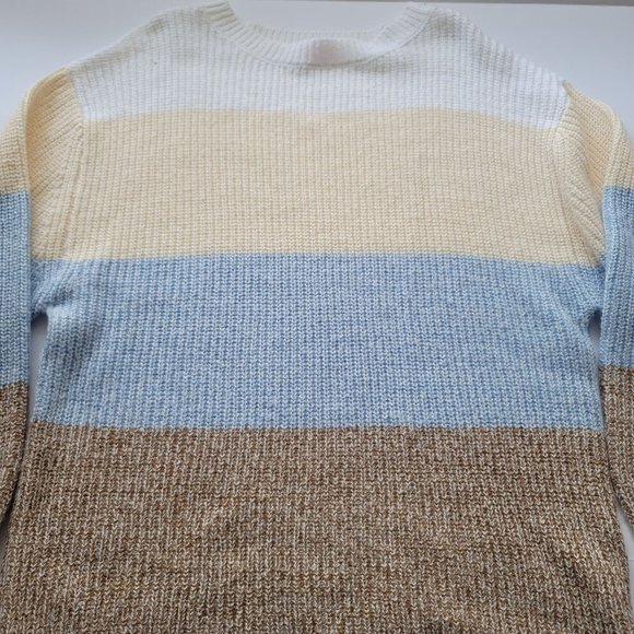 Pink Lily Sweater Women's Small Chunky Striped Knit Long Sleeve - Picture 3 of 4